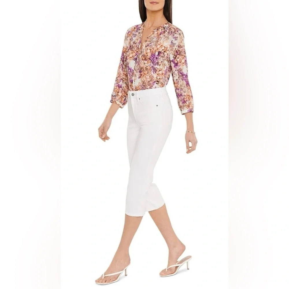 NYDJ Thigh Shaper Crop Jeans in Optic White - Picture 3 of 7